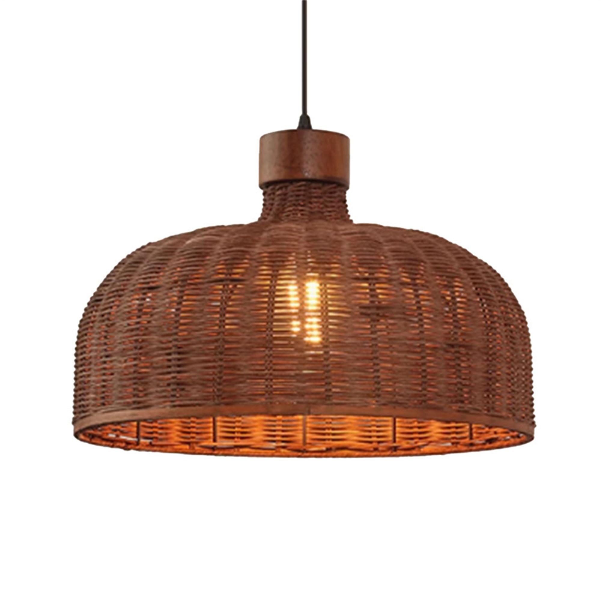 CWVYKNP Brown Chandelier Corridor Woven Hanging Light American Country Antique Cone Shape Farmhouse Restaurant Hallway, Foyer Nursery Single Pendant Light Fixture
