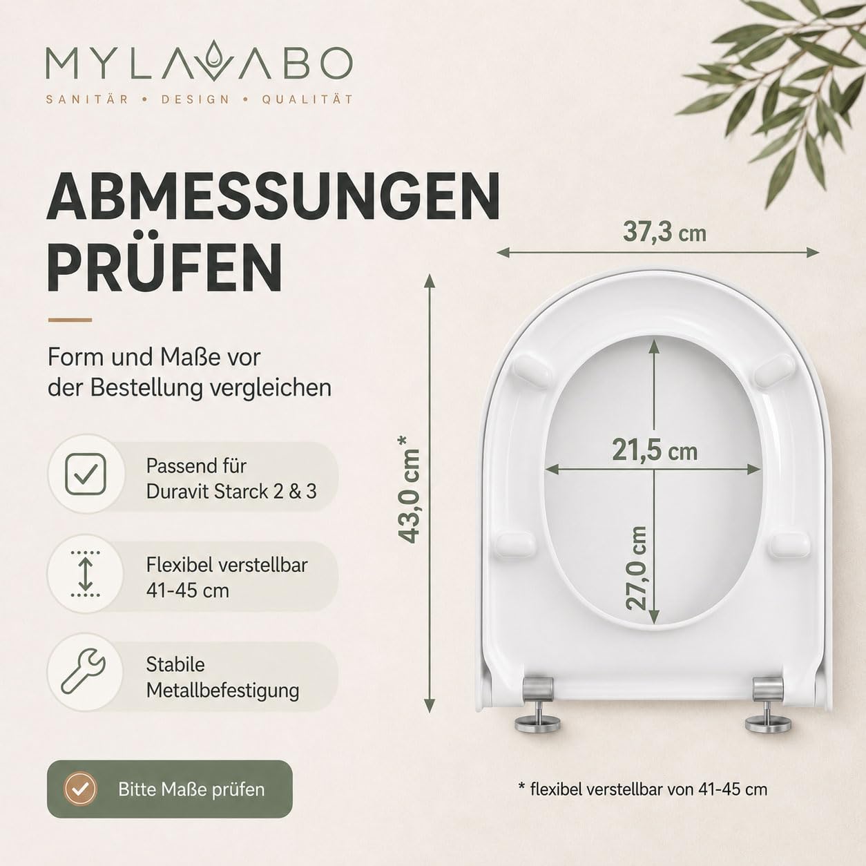 WC Sitz passend für Duravit Starck 2, mit Absenkautomatik Softclose, weiß, Toilettendeckel Klobrille hochwertiges Duroplast