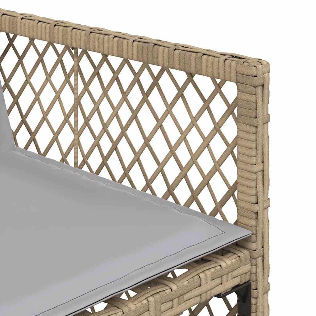 vidaXL Ensemble à Manger de Jardin 9 pcs avec Coussins Beige Poly Rotin - Mobilier d'Extérieur