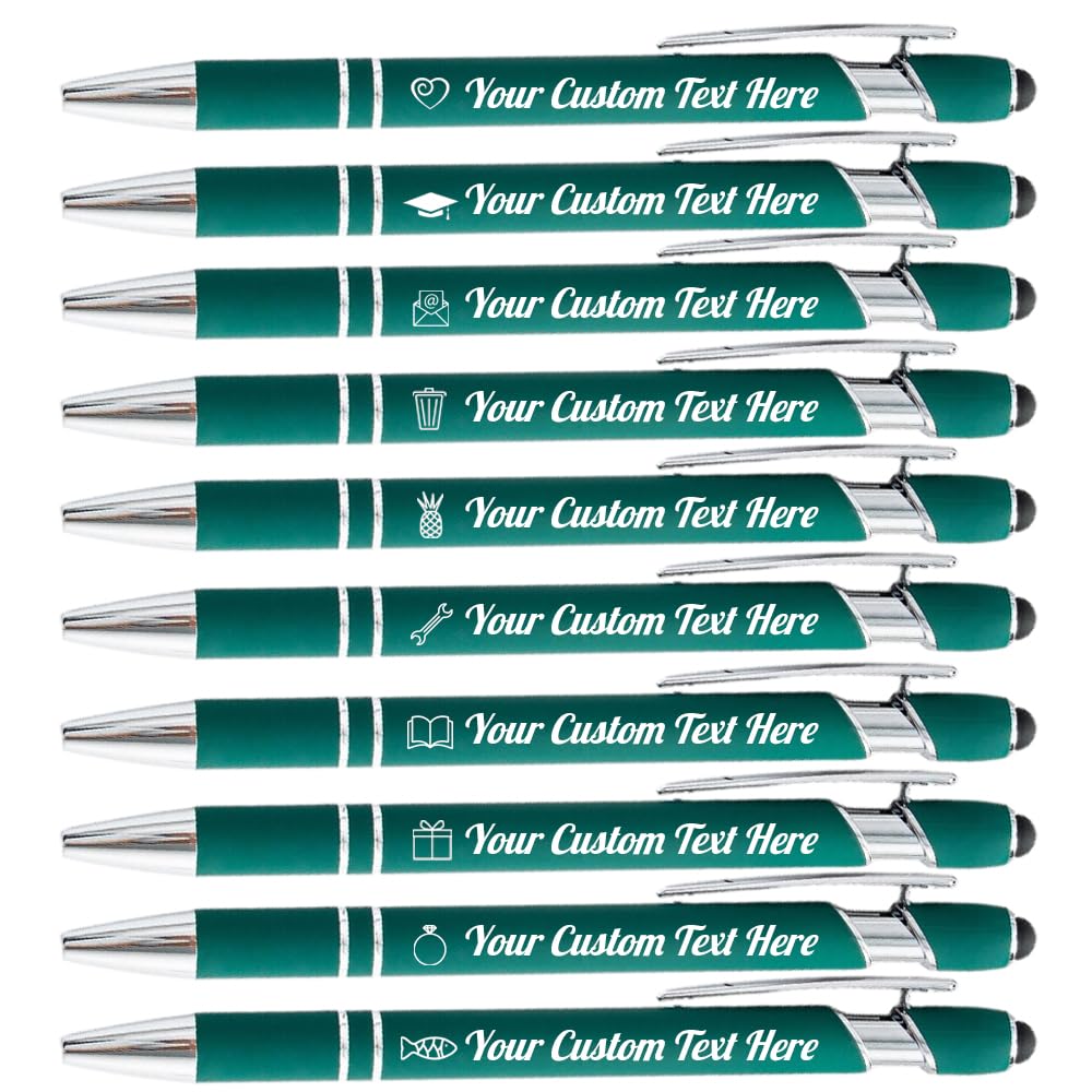 Dhykeran Personalized Ballpoint Pens with Stylus Tip Customized Name Logo Pen for Business Graduation Anniversaries Great Gift Pens