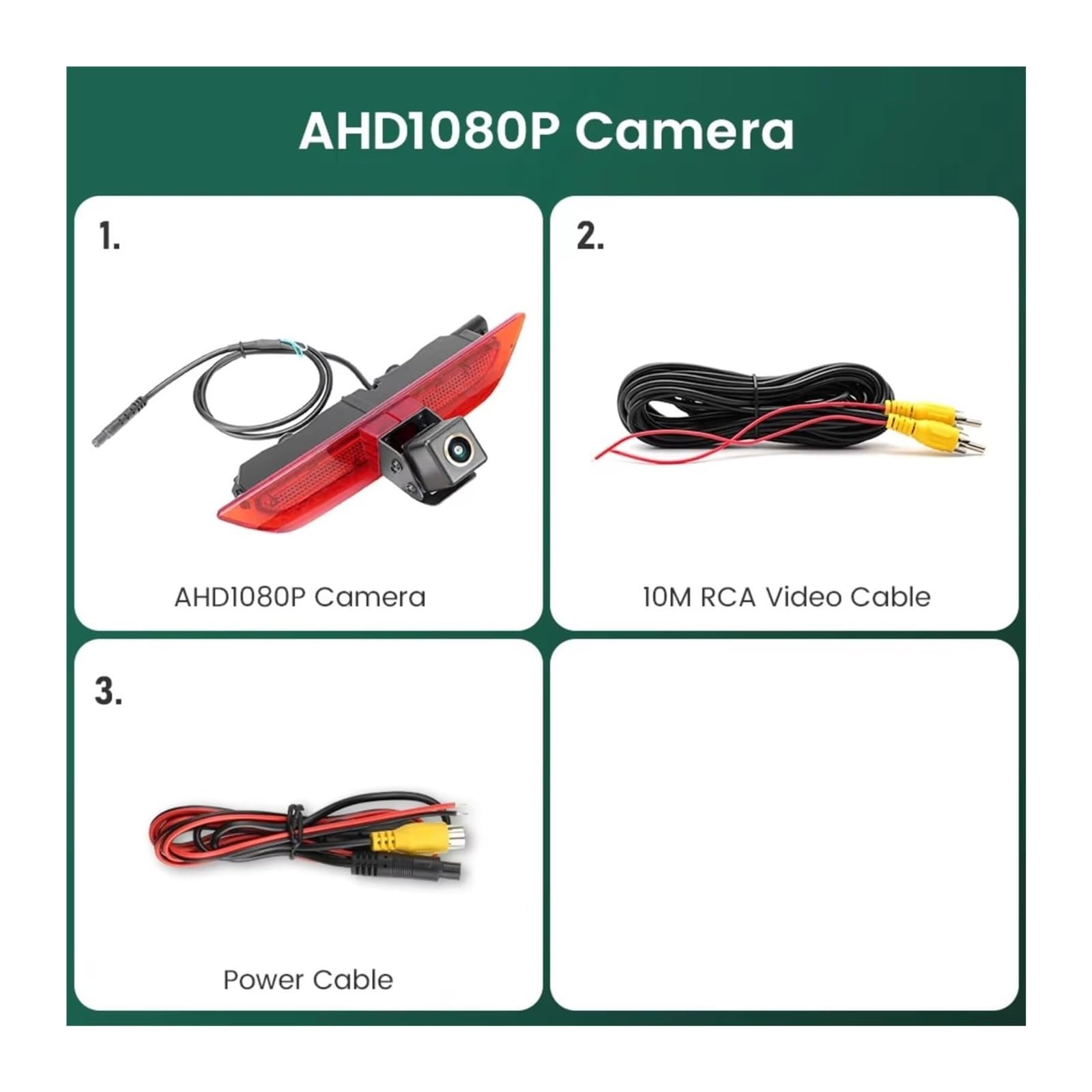 para VW para Caddy 2020-2024 para California V5 Camper Box para Furgon Estate SBA SBB SBJ MPV Luz Freno Cámara Marcha Atrás Cámara de Respaldo(GAHD-1080P-175deg)