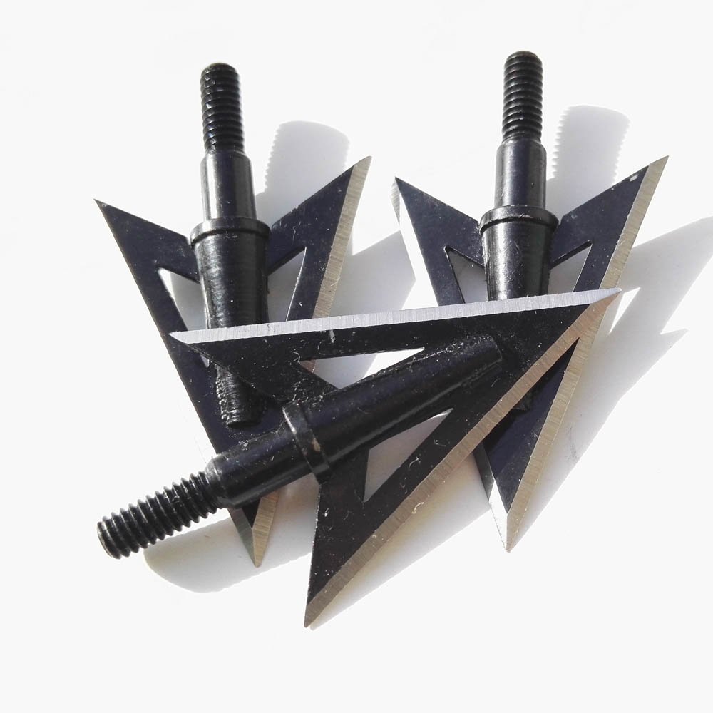 10pcs Punta di Freccia Caccia di Tiro con L'Arco Punte da Tiro 100 Grano Lama Fissa Testa Larga con Broadhead Box per Arco Composto e Balestra