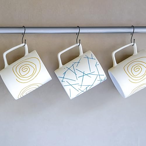 Miniatura 8 de Ganchos negros de metal resistente en forma de S  Paquete de 10 ganchos para colgar ropa o ollas de cocina, armario, jeans, bolsas, utilidad, tazas,