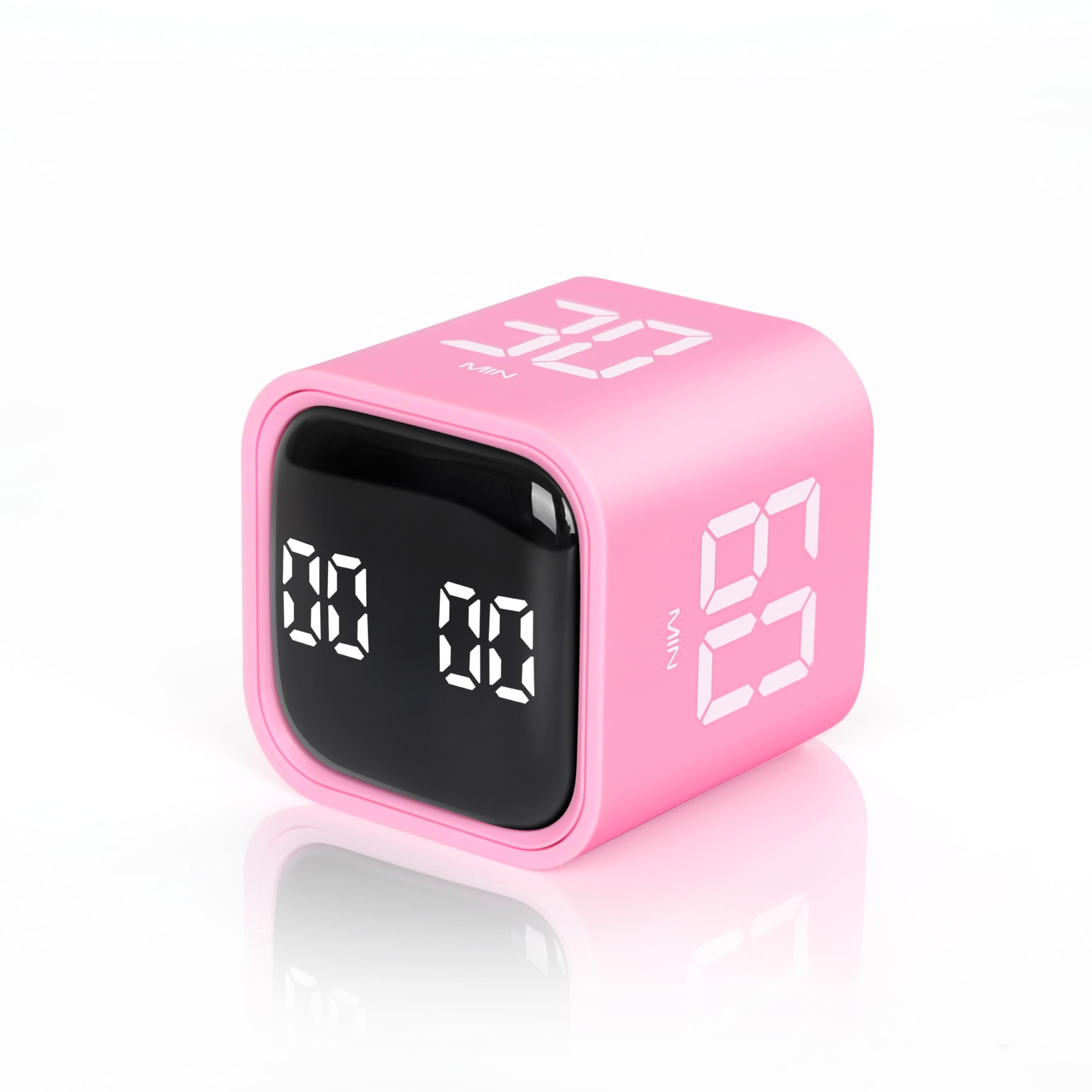VEWINGL Cube Pomodoro Timer,5/10/30/60 Minutes and Custom Countdown,Productivity Timer,Pause and Resume,Silent,Vibrate and Adjustable Sound Alarm for Tasks,Work,Study,Kitchen