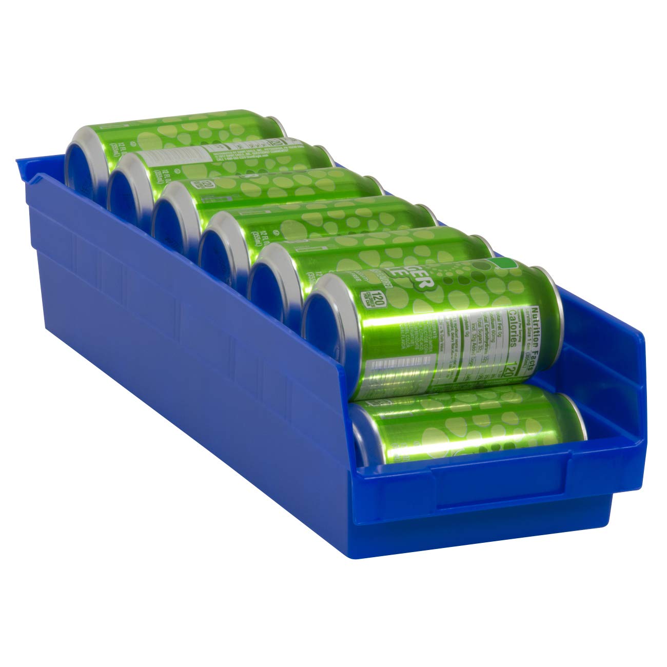 Akro-Mils30138 Plastic Nesting Shelf Bin Box, (18-Inch x 6-1/2-Inch x 4-Inch), Blue, (12-Pack)