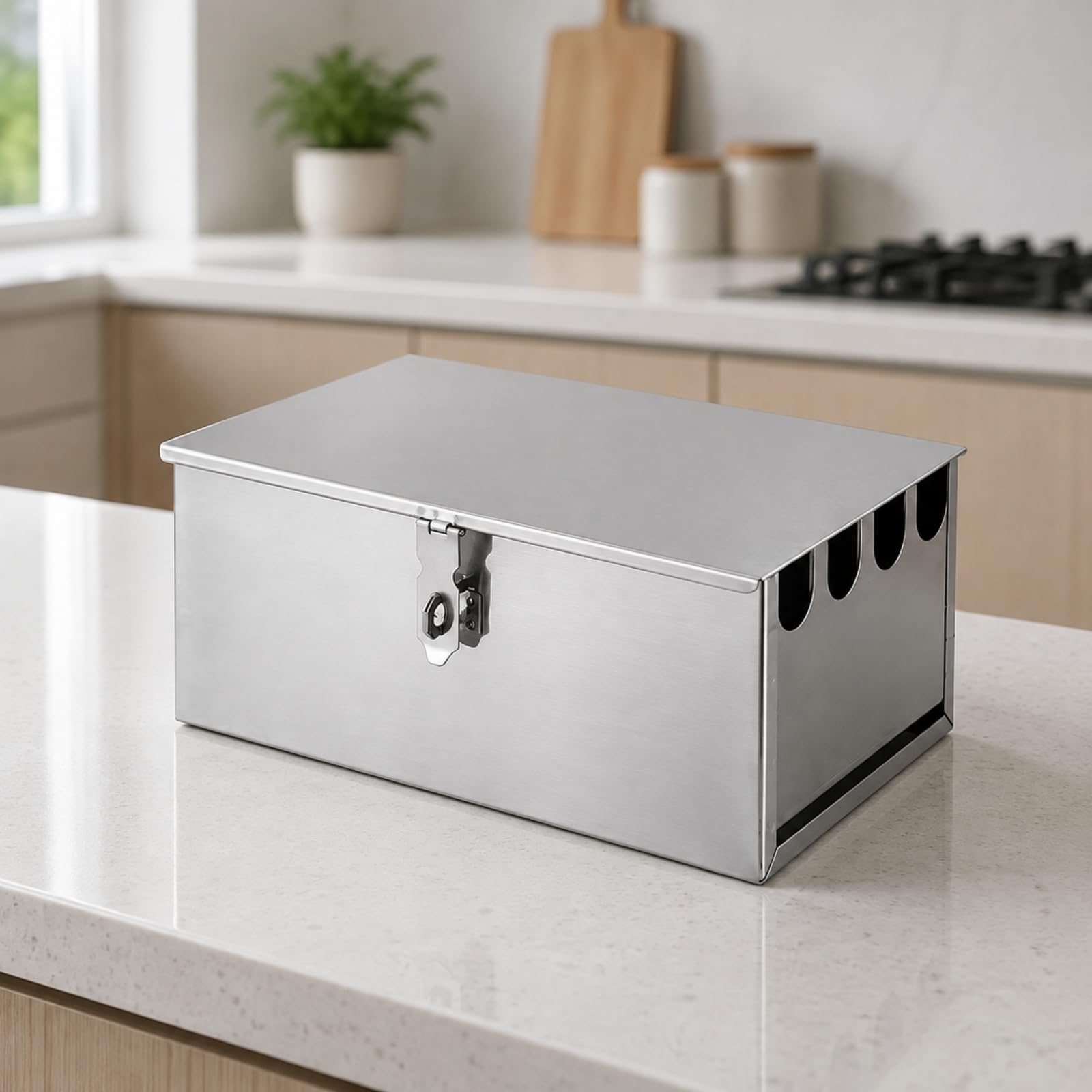 predolo Organizador Cuchillos Encimera Morno Portacuchillos Cerrado para Cocinas Mornas, 4 Ranuras