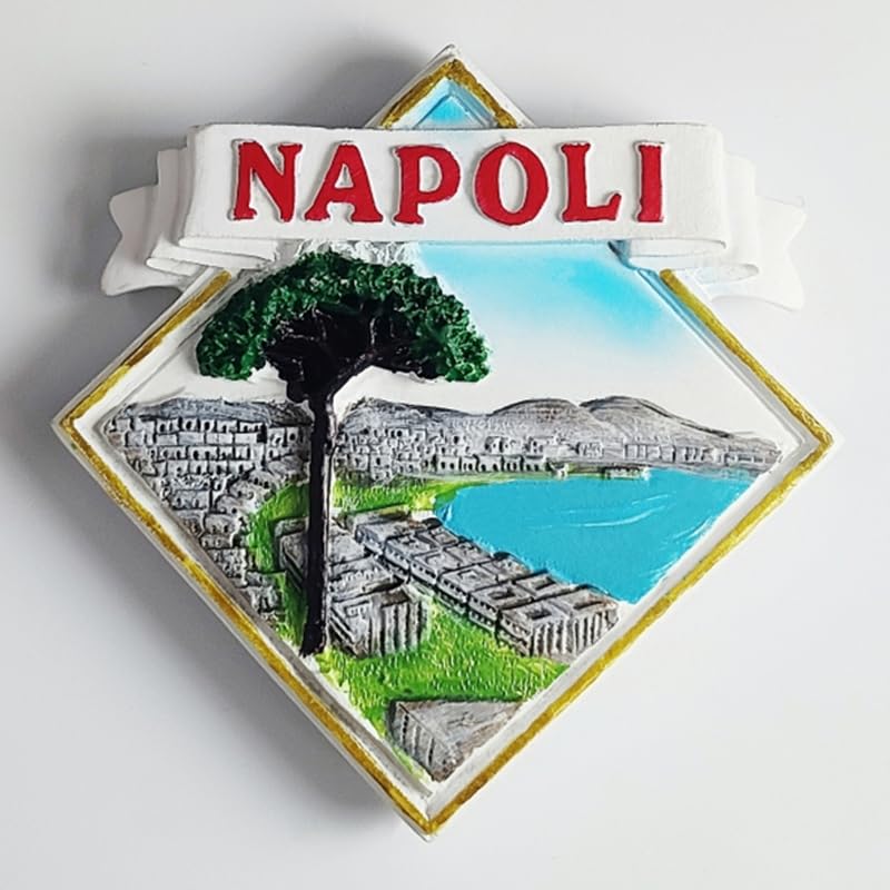Imán decorativo para nevera Napoli Italy 3D miniatura 3