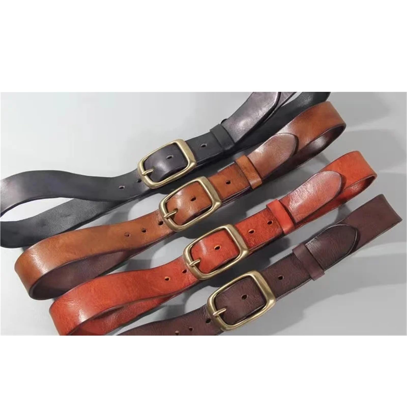 Leder Retro Handgemachte Kupfer schnalle herren gürtel Gürtel Jeans Breite