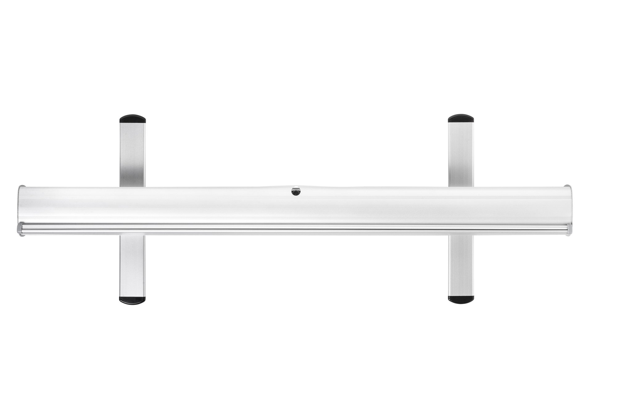 Rollup Display Budget - JETZT SELBST GESTALTEN - mit eigenem Wunschmotiv, individuell Bedruckt, problemlos online editiert ohne Umwege, Farbe: Silber (85 x 200 cm)