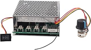 Respicefinem 10V-55V Input 60A Continuous Current, DC Motor Controller with Digital Display and Linear Potentiometer Adjustment, Power 3000W, Suitable for A Variety of Voltage Ranges and Loads