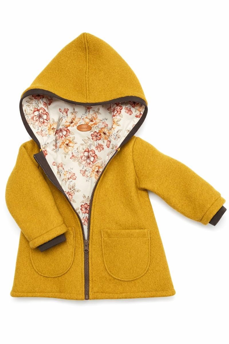 Lilakind“ Wollwalk Kinder-Mantel mit Taschen Walk Kapuzen Jacke Jerseyfutter Gr. 74-140 - Made in Germany