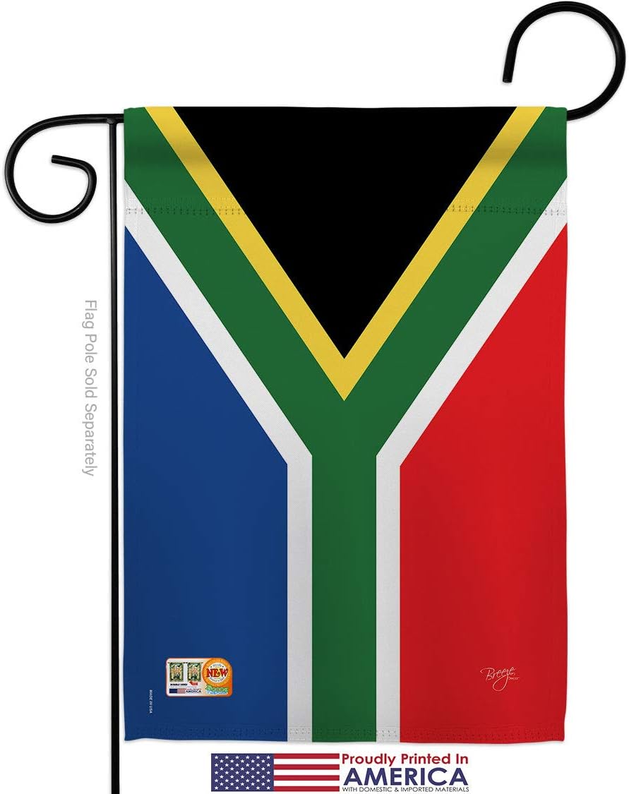 South Africa Garden Flags 2pcs Pack Regional Nationality Nation International World Country Particular Area Small Decorative Gift Yard House Banner Made In USA 13 X 18.5