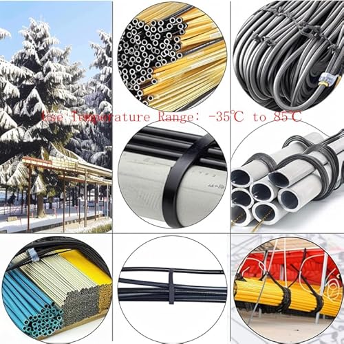 EzySup Extra große Kabelbinder, robust für den Außenbereich, 600 mm x 12 mm, 110 kg Zugfestigkeit (14, Schwarz)