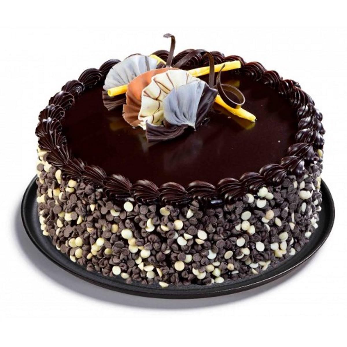 The FloralMart Flakey Hearts Black Forest Cake Half Kg Eggless | Birthday | Anniversary | 500 gram, Truffle)