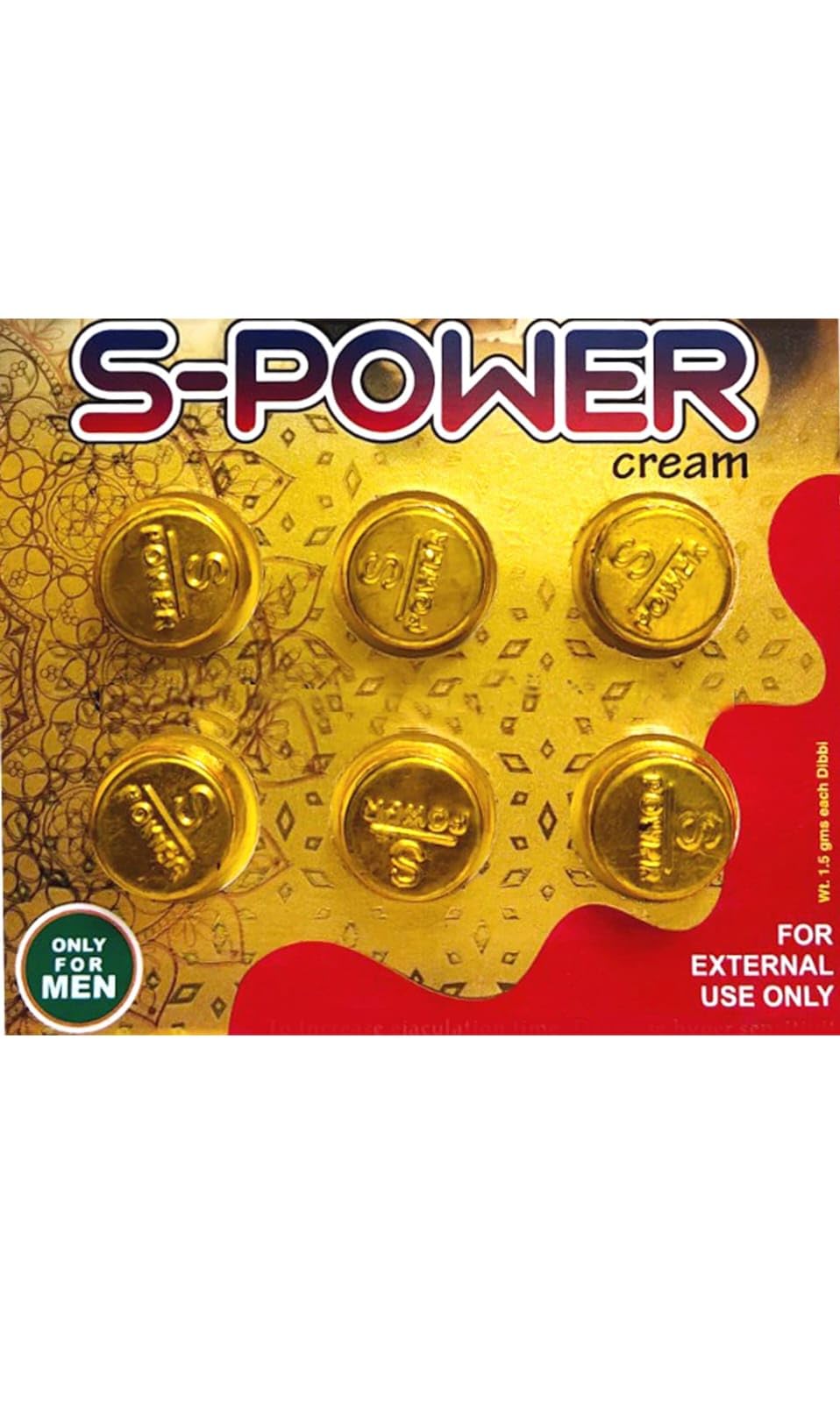 Super power cream for men herbal pack 6 pcs x 1.5g (9,g pack of 1