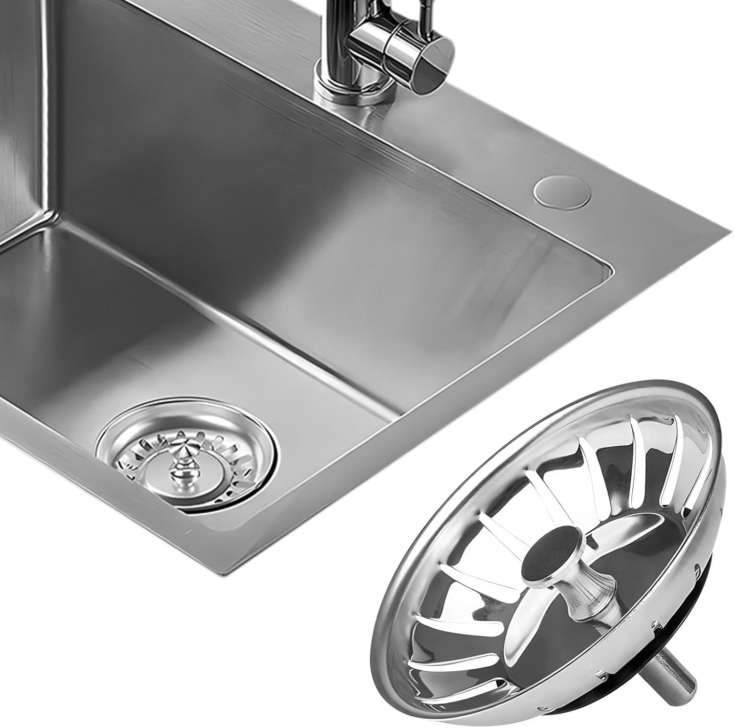 Miralith Stainless Steel Kitchen Sink Plug, Sink Plug Replacement for