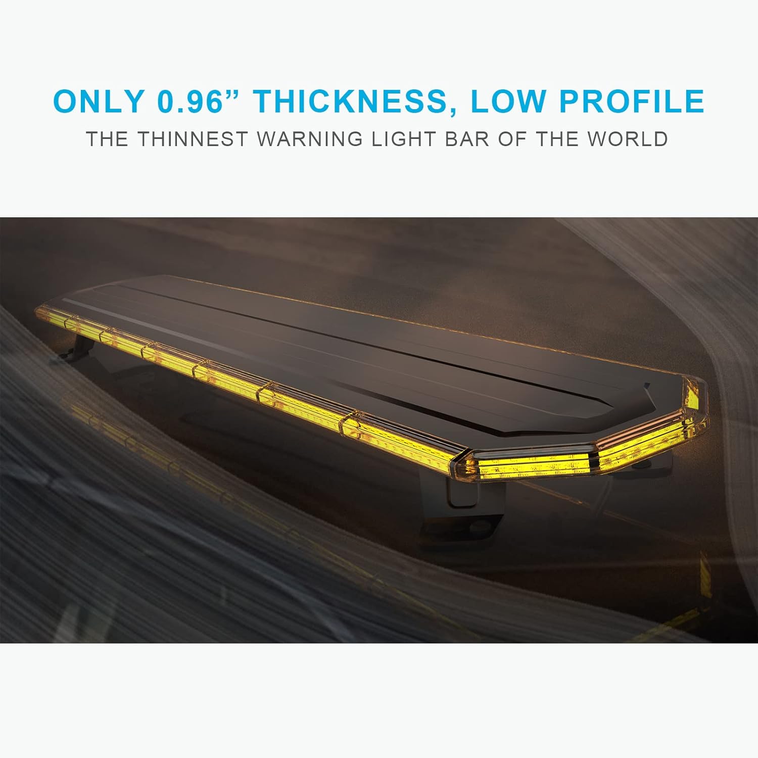 Agrieyes 48" High Bright Tow Truck Light Bar, Extremely Slim Strobe Light Bar, Rooftop Mount LED Amber Emergency Warning Lights for Trucks, Vehicle, Snowplow, Crane, Security, Construction