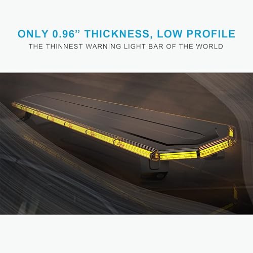 Miniatura 2 de Agrieyes Barra de luz para camión de remolque de 48 pulgadas de alto brillo, barra de luz estroboscópica extremadamente delgada, luces LED ámbar de