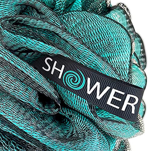 Loofah-Charcoal Bath-Sponge-Color-Set Xl-75G By Shower Bouquet - Extra Large 4 Pack, Soft Mesh Black Bamboo Loufa Puff - Exfoliating Body Scrubber For Women And Men: Soothing Face & Body Exfoliator #TOP4