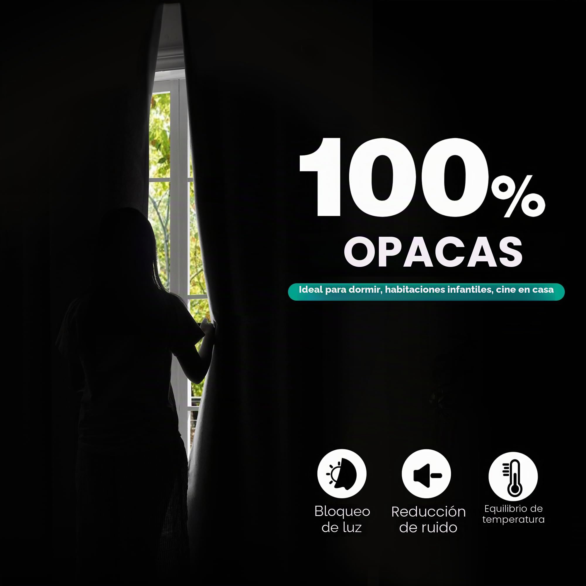 Deconovo Cortinas Salon Opacas 100% con Anillas, Cortinas Térmicas Aislantes Frío y Calor, Cortinas Modernas para Dormitorio con Reverso Negro, 2 Paneles, 140x260 cm, Beige Claro