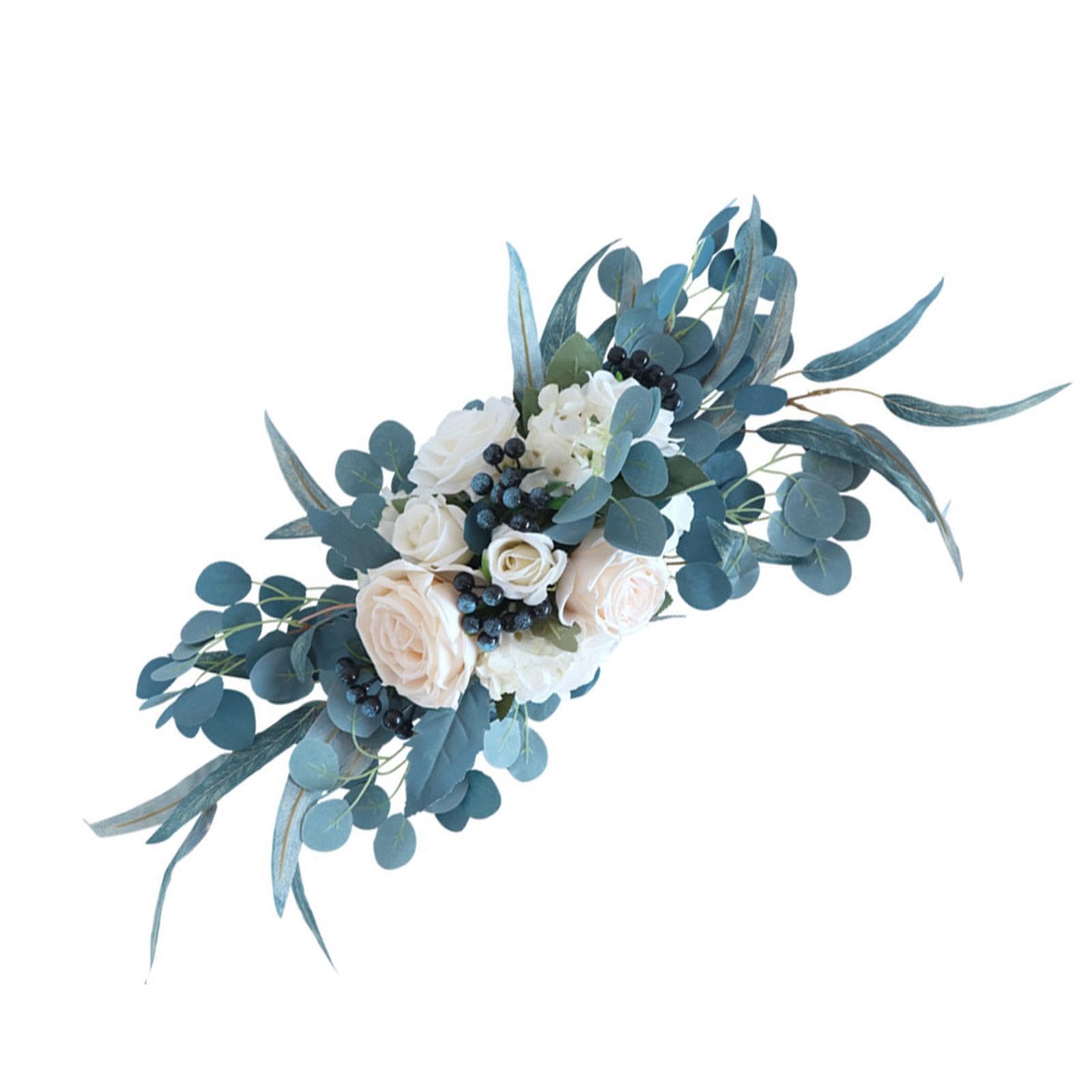 QUXVUIS Wedding Arch Floral Swag Decorations Silk Flowers Lifelike Eucalyptus Leaves Ceremony Backdrop And Parties Rustic Artificial Floral Swag Ceremony Arch