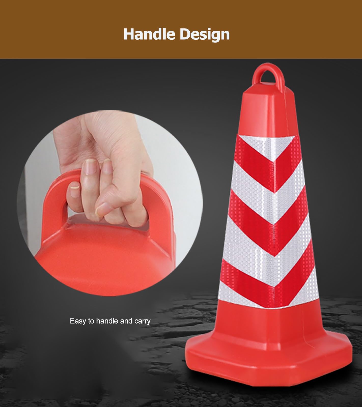 Poteaux de stationnement, Lot de 12 cônes de signalisation Bleus légers de 63 cm (24,8 po), cônes de sécurité durables en ABS avec poignée et 2 Tubes de Sable, cônes de stationnement réfléch