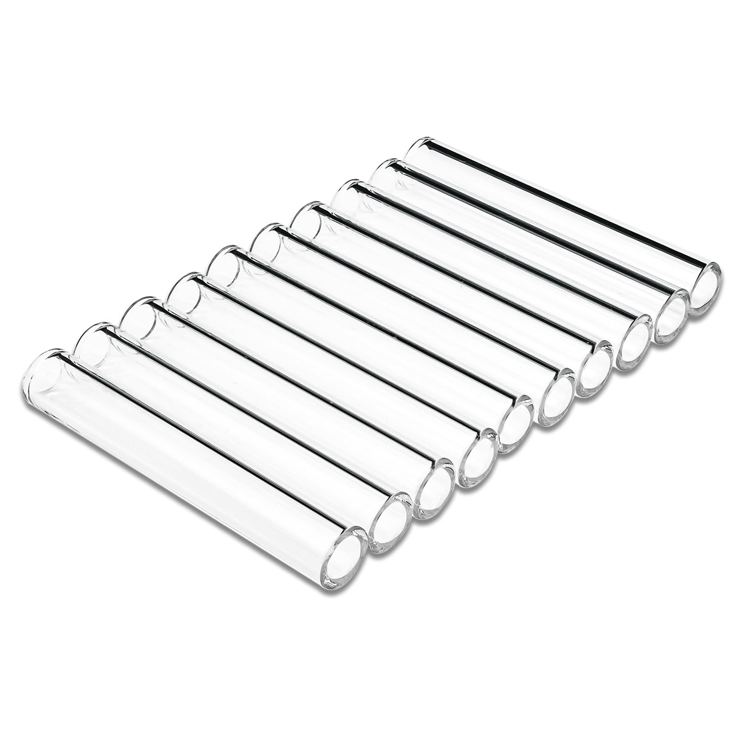 3 Inches Long 10 Pieces Glass Borosilicate Tubes 12 mm OD 2mm Thick Wall Tubing, Clear Tubes for Art DIY