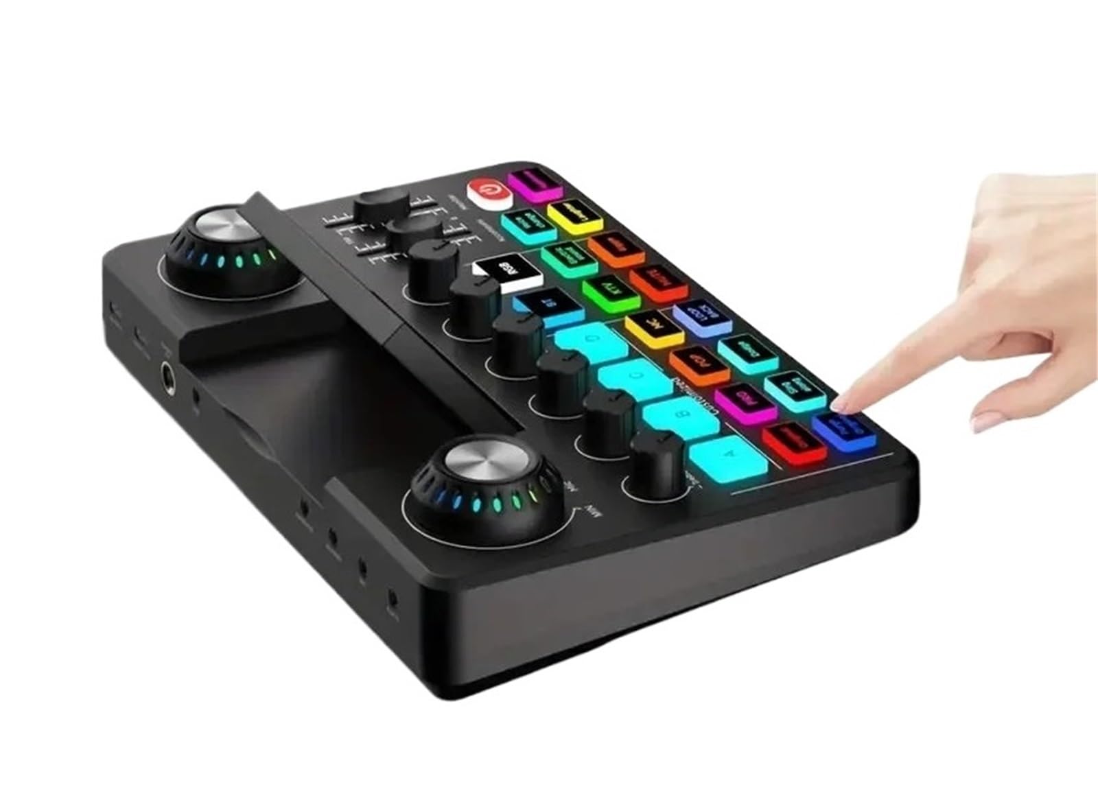 Mixer, scheda live con effetti mixer DJ e cambia voce, scheda con RGB, apparecchiatura for la registrazione musicale