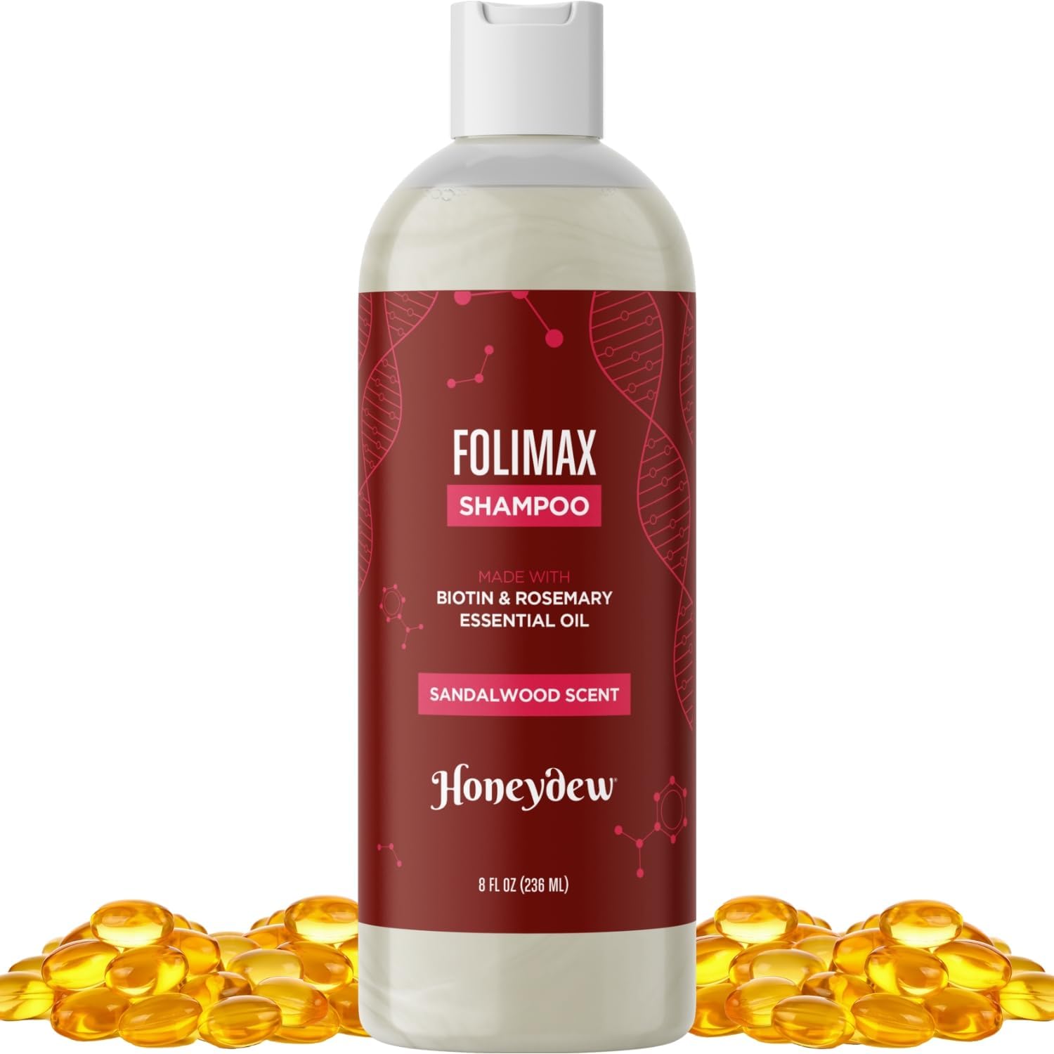 Folimax Biotin Shampoo for Thinning Hair - Thickening With Zinc and Rosemary Oil for Hair Growth - Vegan Sulfate and Paraben Free Volumizing for Fine Hair (Sandalwood Scent)