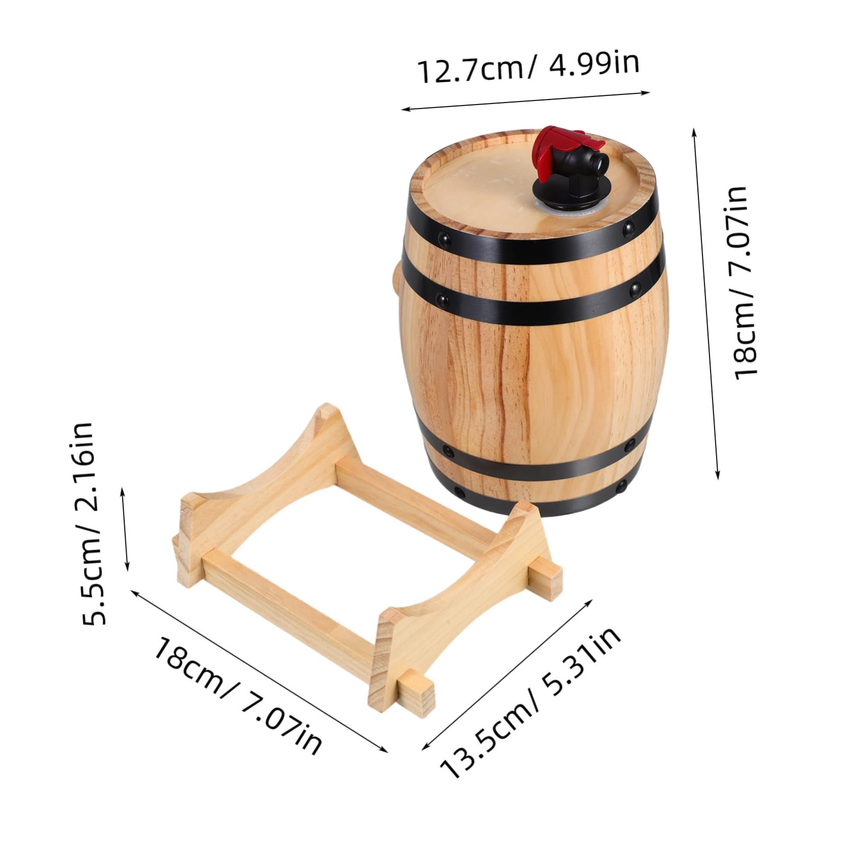 Cabilock Whisky Making Barrels 1l Wooden Beverage Barrel Decor for Kitchen Beer Dispenser