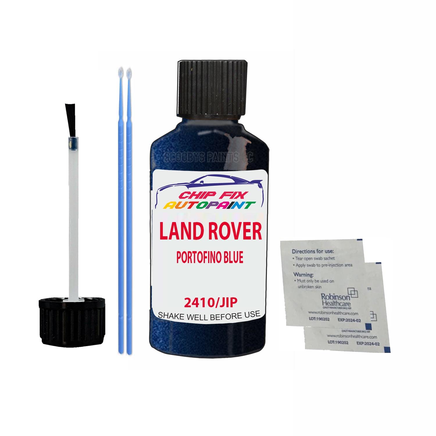 Scoobys Paints Back In The Mix Portofino Blue Touch Up Paint For Land Rover Discovery 2410 2019-2022 30Ml Bottle Brush Scratch Stone Chip Repair Pen