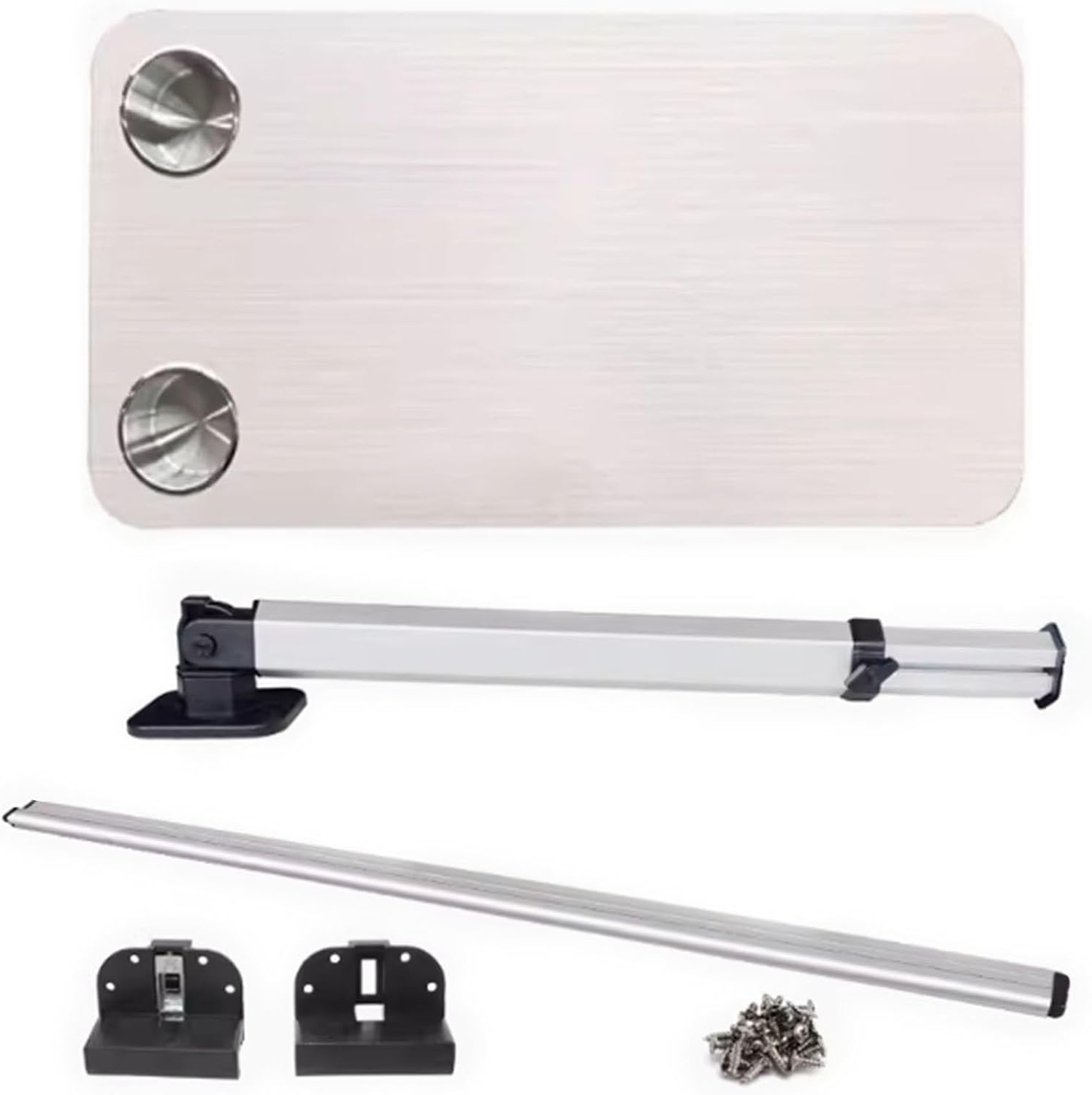 RV Foldable Picnic Table Motorhome RV Folding Height Adjustable Wall Table, 80x40cm, for Caravan Motorhome Yacht(White)