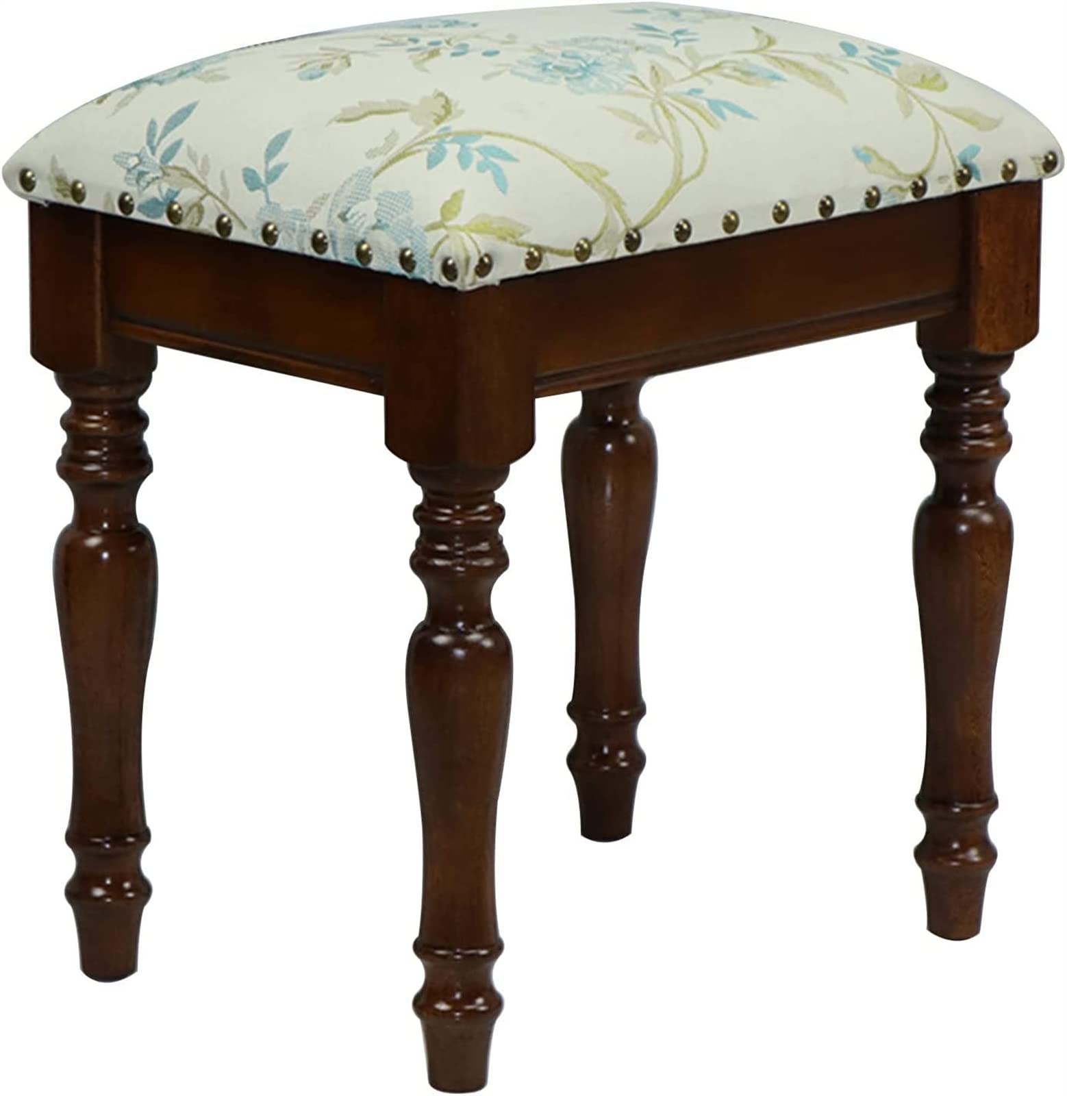 Panca da toeletta, Sgabello da toeletta, Sedia da Camera da Letto, Seduta Imbottita, toeletta Bianca, Pianoforte, Divano da Pranzo in Legno, Gambe in Legno di Gomma, Tessuto (Marrone)