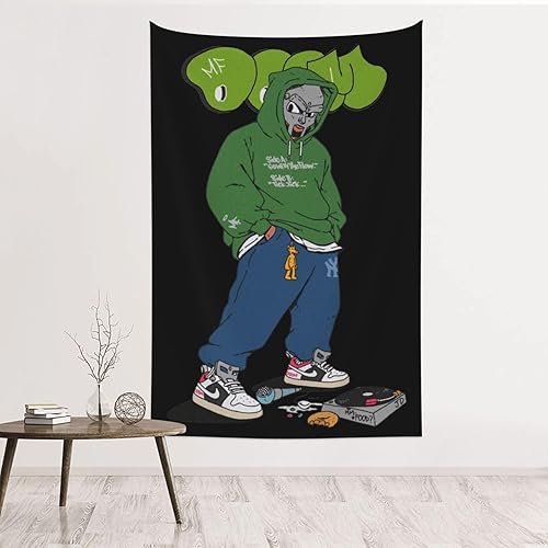 Elzab Mf Doom - Tapiz de franela suave para colgar en la pared, manta decorativa para el hogar, sala de estar, 60 x 40 pulgadas