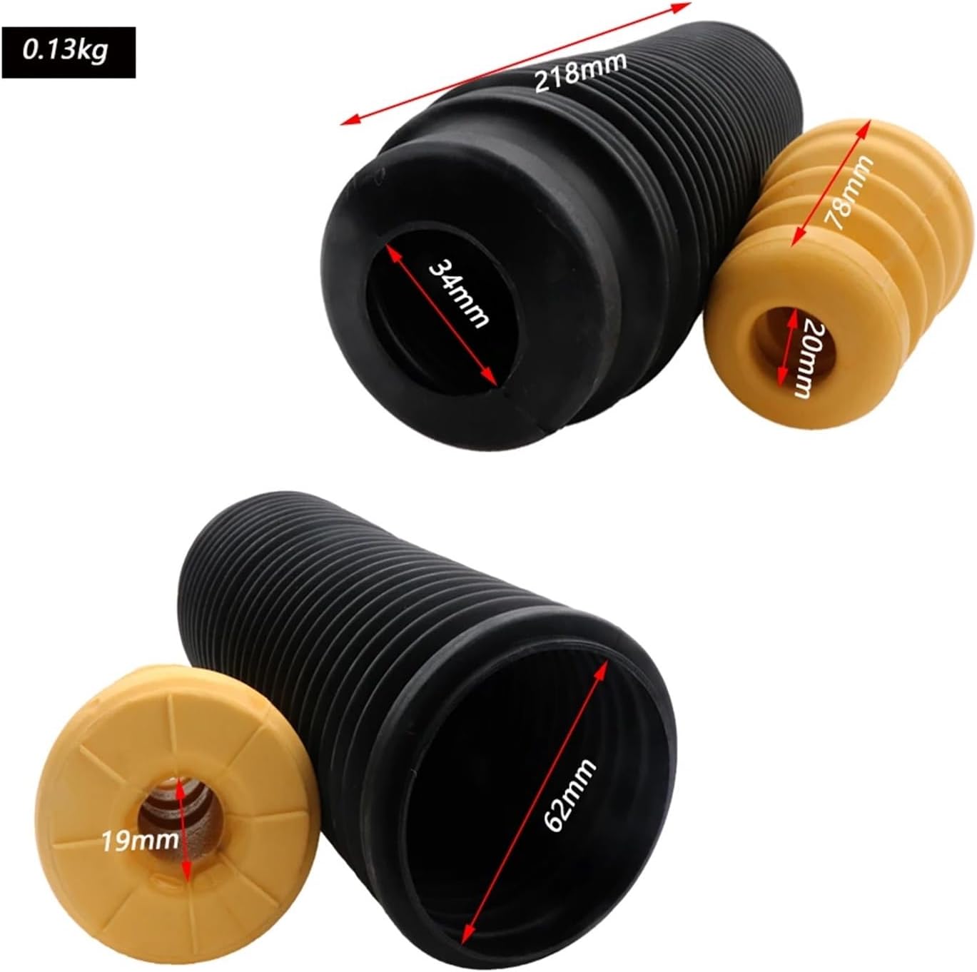 Rear Suspension Cover Shock Absorber Rubber Bellow Boot Set Compatible with VW Touareg 7LA 7L6 7L7 2002-2013 Q7 7L0412137