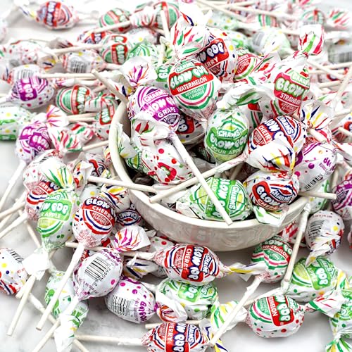 Charms Blow Pops, 3lb Bulk Bag (Approx 68), Assorted Fruit Flavored Bubble Gum Filled Lollipops, Individually Wrapped Bulk Hard Candy, The Hampton Popcorn & Candy Company