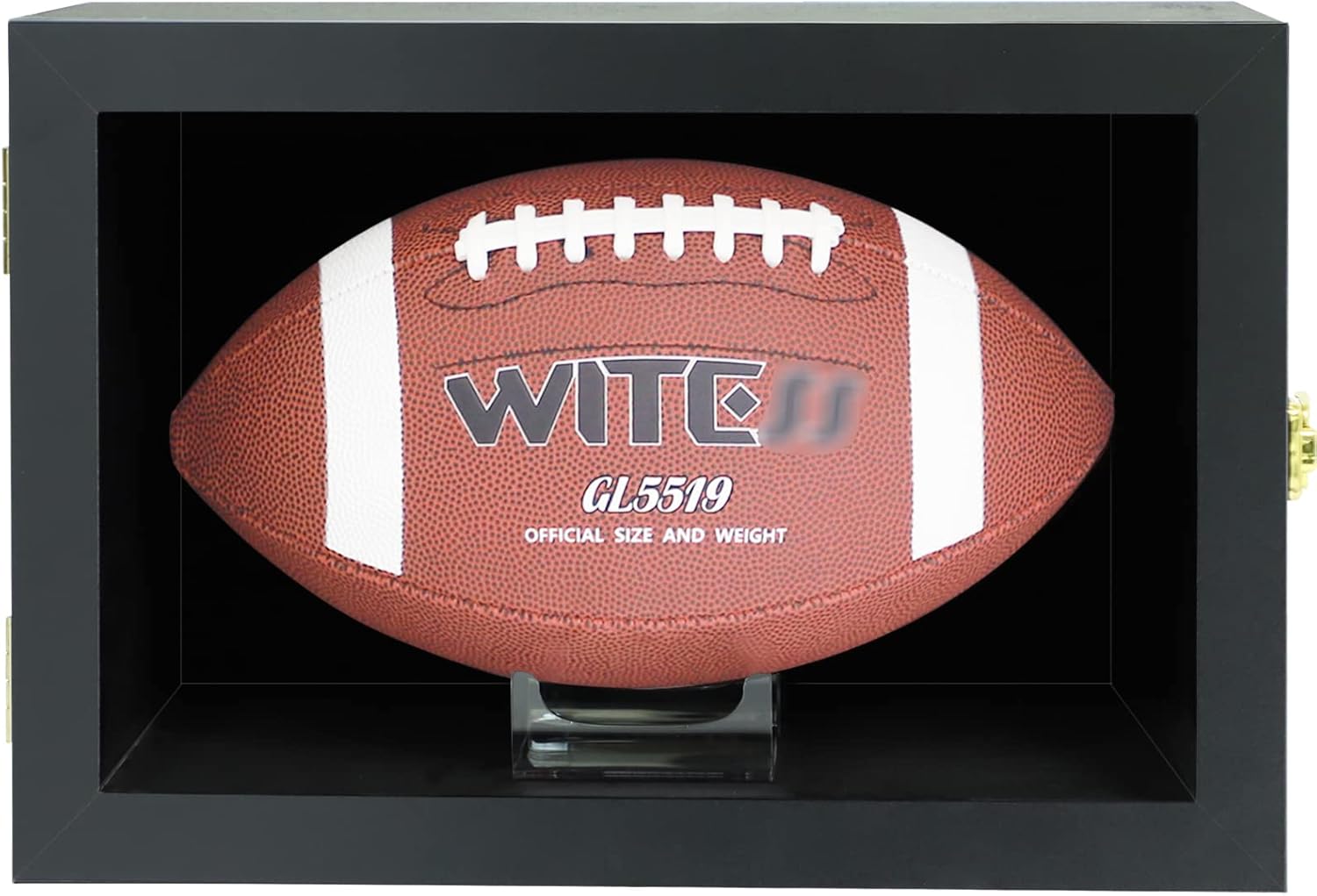 JOVANI Football Display Case Wall Mount Lockable Anti Fade Wood Holders Display Nameplate for Full Size Memorabilia Football w/98% UV Acrylic Door Stand-Sigle Ball