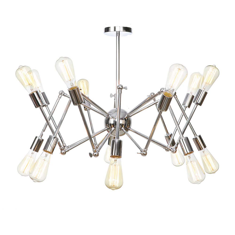 VDOQTLJT E26 Gold Sputnik Chandelier Modern Pendant Light Lighting V-intage Ceiling Fixtures Compatible with Kitchen Living Room Dining Bedroom Farmhouse Wall Sconce(Cromo,14 head)
