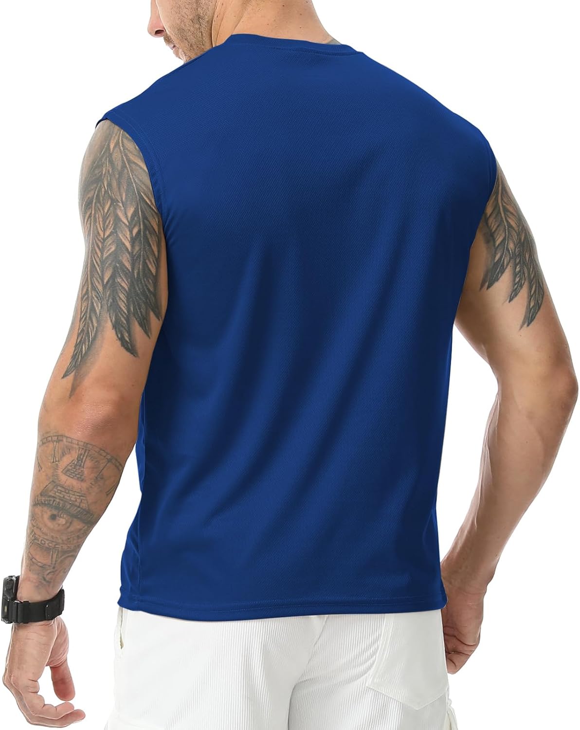 Suwangi Mens Tank Top Gym Exercise Athletic Quick Dry Muscle Bodybuilding Sleeveless Shirts Workout Outdoor Running Shirts - Image 3