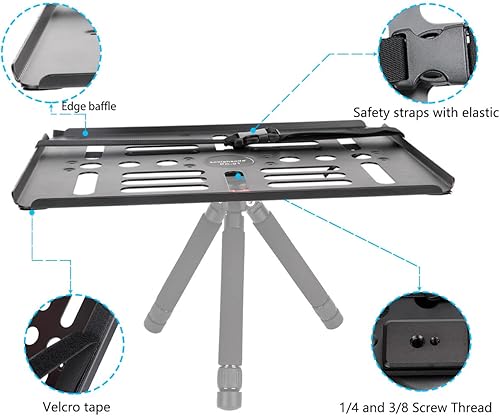 Miniatura 3 de koolehaoda Soporte de bandeja para proyector de palets para portátil con interfaz Arca-Swiss para trípode de tornillo de 14 a 38 pulgadas, soporte