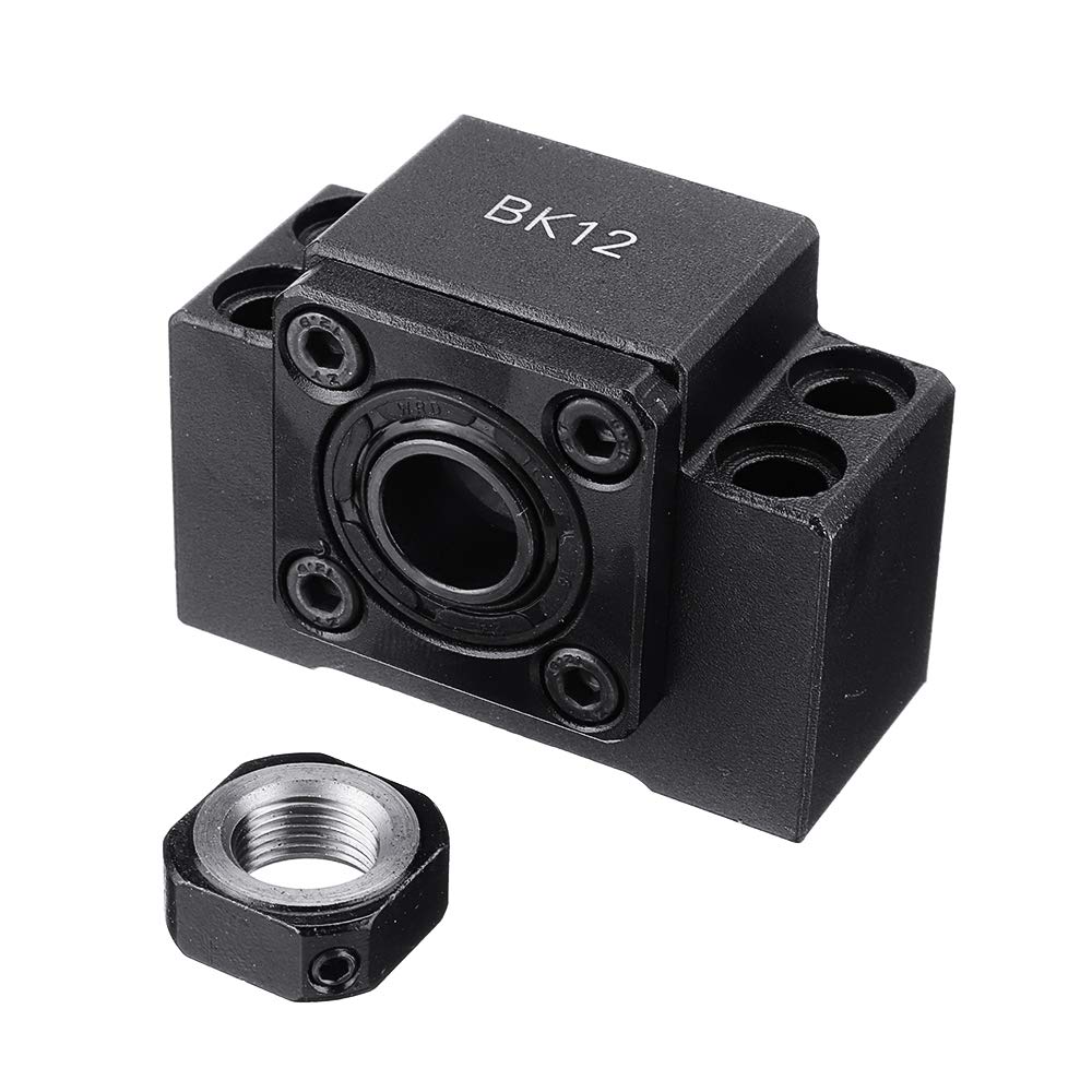 RanDal 2pcs BK12 BF12 Supports d'extrémité de vis à billes pour vis à billes SFU1605 SFU1610 CNC XYZ Pièces en Acier au Carbone Noir