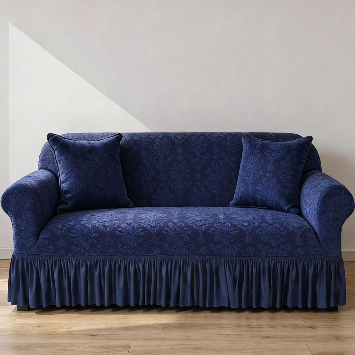 Sofa Cover with Valance,Non Slip Sofa Slipcovers,Furniture Protector Stretches,Machine Washable Cover for Sofa,Elegant Couch Cover,Sofa Slipcovers 1/2/3/4 Seater - Fully Guarant(Size:2 Seater,Color:H)