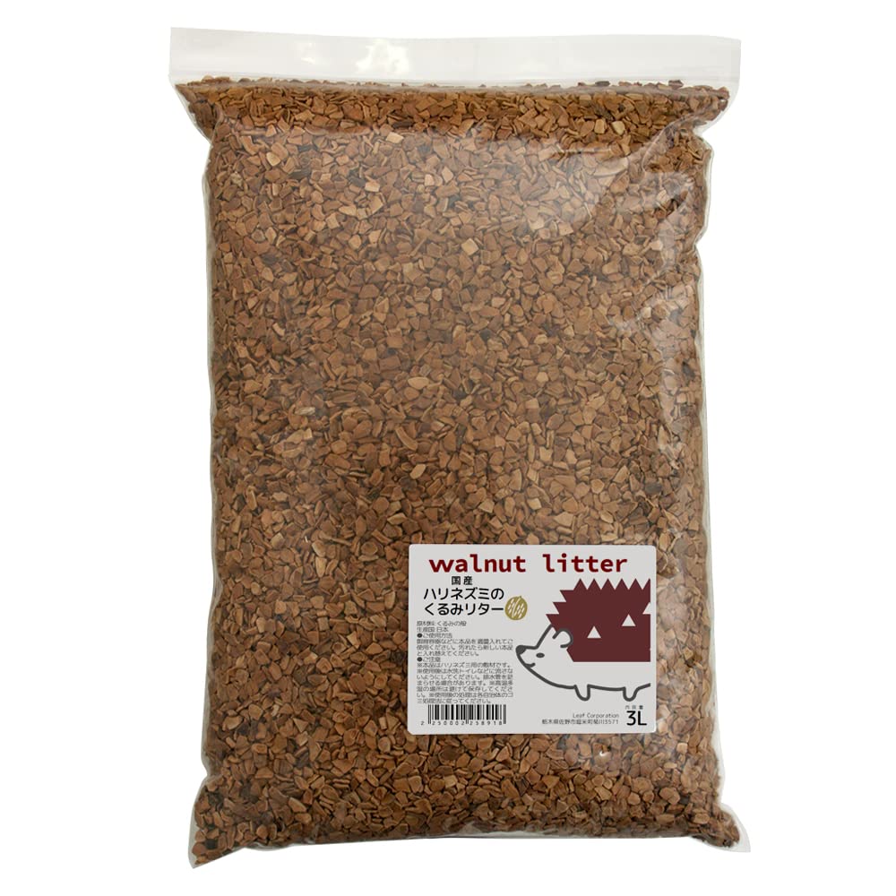 Amazon | ハリネズミのくるみリター 9L（3L×3） 天然 消臭 敷材