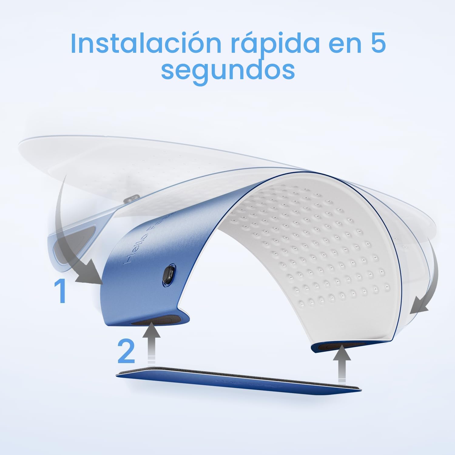 Máscara LED Facial 4 en 1 - Terapia de Luz Roja e Infrarroja Aprobada por la FDA - Dispositivo de Fototerapia Profesional para Acné y Arrugas, Cuidado Facial y Corporal (Azul)