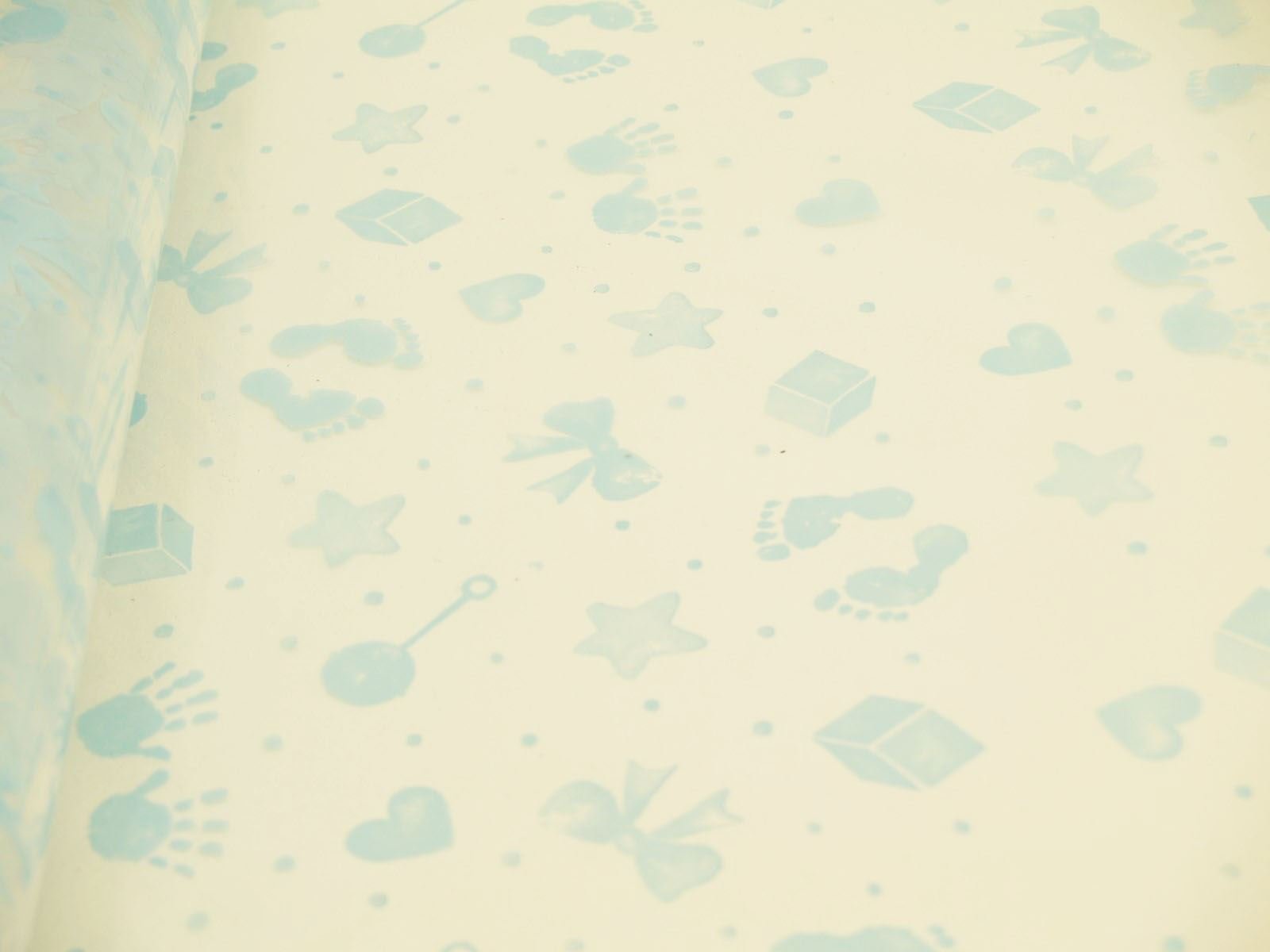 Cng Florist Cundries Clear,Blue 10M Baby Print Florist Film Cellophane Gift Wrap Blue Baby Showers (4346-10)