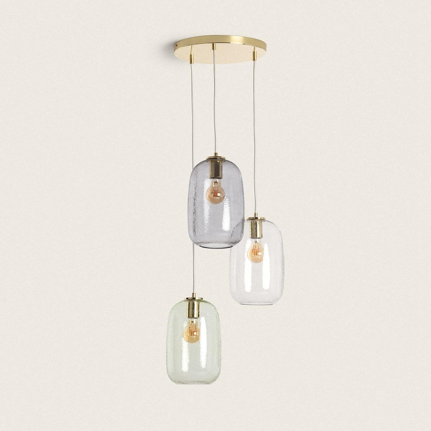 LEDKIA Lámpara Colgante Cristal y Metal Bonhomía Multicolor