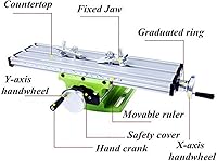 Vista 2 de Mesa de banco compuesto compacto de aluminio banco superior de carpintería Mesa deslizante cruzada Accesorio de tornillo de banco Clarmp 2 ejes