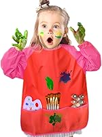 Vista 4 de KUUQA Delantal para Arte Impermeable para Niños, Delantales de Arte para Niños, Suministros para Pintar (Pinturas y pinceles no incluidos)