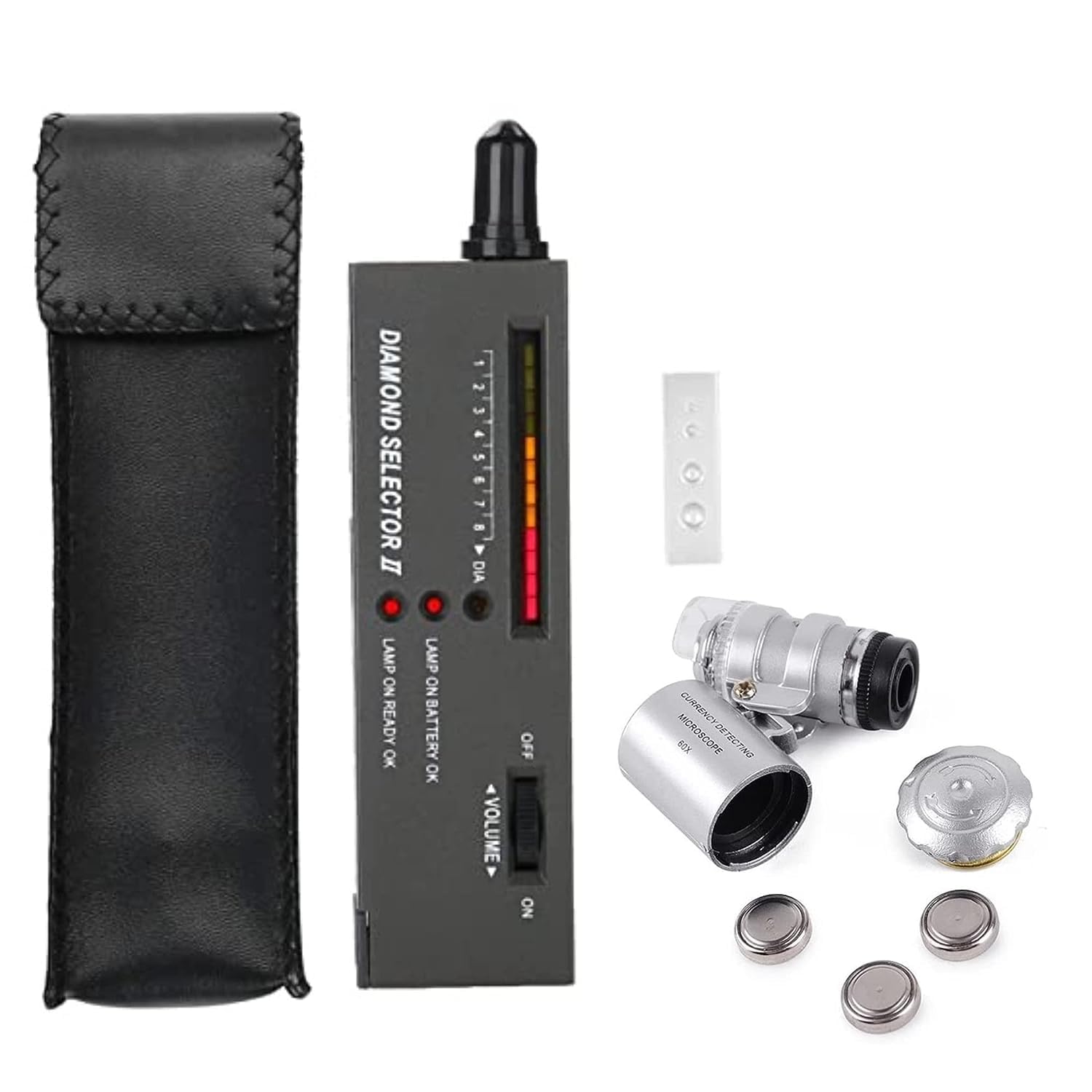 Morris Diamond Tester Pen＋60X Mini LED Magnifying Diamond Selector Diamond Tester Professional 9V Battery Included (B0CJP14BH3) Amazon Price History, Amazon Price Tracker