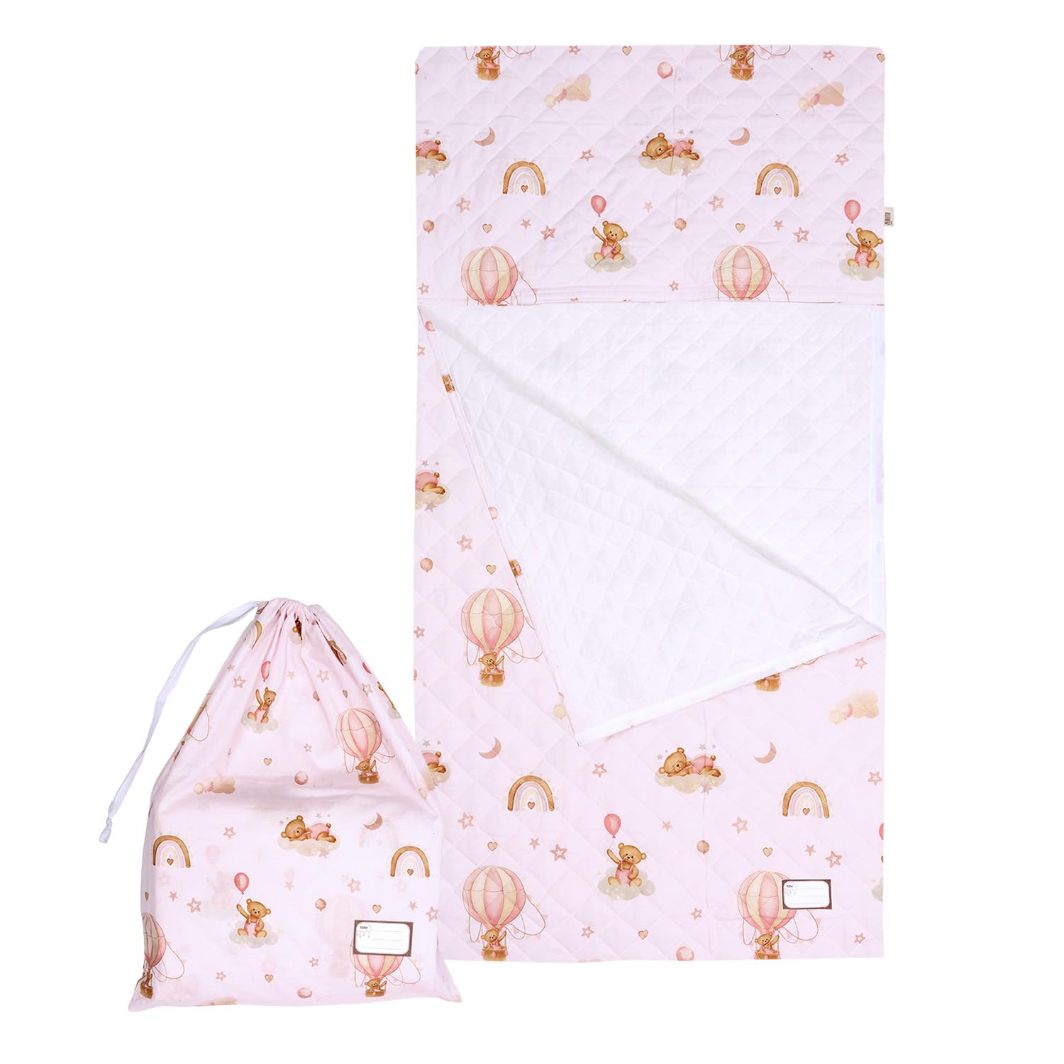 PERLETTI Sacco Letto Bambino Scuola Infanzia Tog 1.5 - Sacco a Pelo Lenzuolo Singolo Bambini da Viaggio Campeggio - Saccoletto Cotone con Bustina e Elastico per Fissaggio 70x140 cm